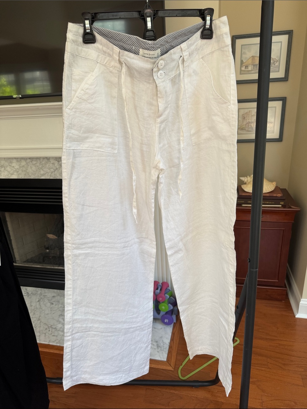 White Relaxed Linen Pants
